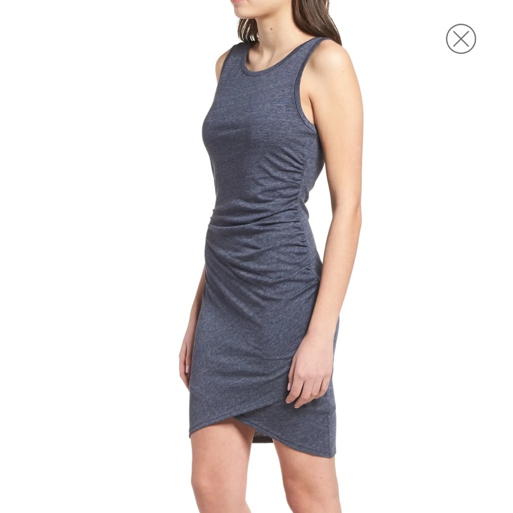 Womens Leith Ruched Body-Con Sleeveless Dress size small perfect condition navy